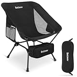 BELEEV Campingstuhl Faltbar mit 2 Seitentaschen, Aluminium Ultraleichter Campingstühle Kleines Packmaß für Outdoor, Wandern, Anglerstuhl Festivalstuhl Bergsteigen Trekkingstuhl Faltstuhl Strand