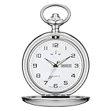 BOSHIYA Glatte Quarz Taschenuhren (Glattes Silber)