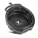 STAHLWERK Ölauffangwanne mit Abfüllstutzen 10 l | Flache, runde Auffangwanne | Ölwanne | Ölwechselkanister | Kunststoffwanne | Ölauffangbehälter aus Kunststoff für Kfz-Ölwechsel