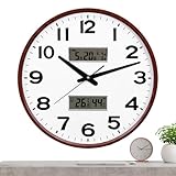 Wanduhren für Wohnzimmer | Küchenuhr mit Temperatur, Luftfeuchtigkeit, Kalender | Moderne und dekorative Küchenwanduhr präzise für Schlafzimmer Badezimmer