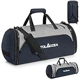 Tolaccea 54L-72L Erweiterbare Sporttasche für Damen Herren,Groß Reisetasche Rucksack mit Schuhfach,Fitness Trainingstasche für Gym,Reise,Schwimmen,Sauna,fußball（Blau）