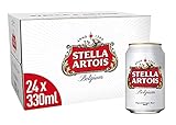 Stella Artois Premium Lager, EINWEG (24 X 0.33 l Dose), Internationales Lager Bier aus Belgien