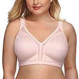 DotVol Damen Komfort Vollschalen Minimizer BH Bügellos Ohne Bügel Große Größen Unterwäsche(85E,Rosa)