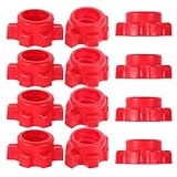 ifundom 12 Stück Rote Kunststoff Hantelmuttern Drehverschluss für Kurzhanteln und Langhanteln Rutschfestes Gewichtheber Zubehör für Fitness Training zu Hause