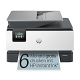 HP OfficeJet Pro 9120e Multifunktionsdrucker, 6 Monate gratis drucken Instant Ink inklusive, Drucker, Scanner, Kopierer, Fax, WLAN, LAN, Duplex, Airprint, Grau-Weiß