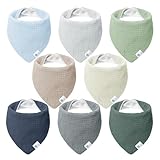 lulumoon Sabberlätzchen Baby Musselin Dreieckstuch Baby für Junge und Mädchen (8, rosablau)