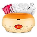 YAOBLUESEA Paraffinbad Set für Hände und Füße Paraffin Wachsbad Schnellheiz-Wachserwärmer 200W 3000mL mit 4x200g Wachs und Zubehör Orange