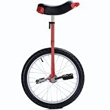 Gvqng Einrad, Outdoor-Einrad Mit Hervorragendem Stahlrahmen, Auslaufsicherer Reifen, HöHenverstellbar, Gebogener Pu-Sitz, Outdoor-Sport FüR FitnessgeräT FüR Erwachsene,Rot,18inch