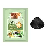 10Stück Natürliches Pflanzenhaarfarbstoff,30ml Blasenpflanze Haarfarbstoff,Bubble Pflanzenhaarfarbe,Blasen Haarfarbe Blasen Pflanze Haarfarbe Mildes Haar,Schnelle Färbung Langlebig Erfrischend,Schwarz