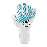 uhlsport Fußball Torwarthandschuhe Fangmaschine Cybertec - Absolutgrip HN - Torwart-Handschuh mit hervorragendem Grip und Neopren-Material, weiß/cyberblau/schwarz, 10