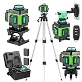Weytoll Kreuzlinienlaser mit Stativ, 16 Line Laser Level IP54 Wasserwaage, 2400mAh Akku*2, mit Teleskopstativ für Verlegung Bodenfliesen, Installation Trennwänden Kreuzlinienlaser Grün kit