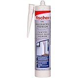 fischer Premium Maleracryl Paint AC, geruchsneutrale und dehnfähige Dichtmasse für innen und außen, Fugenmasse für Anschlussfugen, guter Schutz vor Rissbildung und Verfärbung, 310 ml, weiß