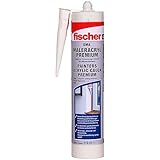 fischer Maleracryl DMA, geruchsneutrale Dichtmasse, dehnfähiger Acryldichtstoff für innen und außen, Fugenmasse für Anschlussfugen, bester Schutz vor Rissbildung und Verfärbung, 310 ml, weiß