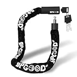 SPGOOD Fahrradschloss mit 3 Schlüssel,Anti-Diebstahl Fahrrad Kettenschloss 90CM,Hohe Sicherheit Fahradschloß mit Wasserdichter Abdeckung für Fahrrad/E-Bike/MTB/Motorrad/Lastenrad(Schwarz)