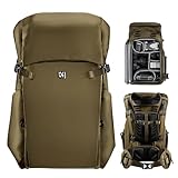 K&F Concept Kamerarucksack 30L, Professionelle Große Fotorucksack, Camera Backpack Wasserdicht, Reiserucksack für DSLR/Stativ/Helm, für 15 Zoll Laptop, Geeignet zum Klettern/Wandern/Reisen, Khaki