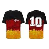 Deutschland Flagge Germany Fußball Trikot Nationalmannschaft Fanartikel T-Shirts für Herren Kurzarm Rundhals Sommer Trikot Deutschland EM 2024 Fußball-Trikots Fussball EM Fanartikel