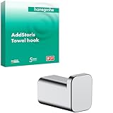 hansgrohe AddStoris - Handtuchhaken, Handtuchhalter, Bademantelhaken, verdeckte Befestigung, Badezimmer Zubehör, Chrom, 41742000