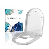 BERNSTEIN WC-Sitz mit Kindersitz-Toilettendeckel Klodeckel mit Absenkautomatik und Quick-Release-Funktion, Familien Toilettensitz mit Montagematerial und Magnethalterung robuster Deckel D-Form