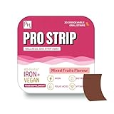 PROSTRIP® Eisen AB-Fortis® 14 mg, angereichert mit Vitamin C, B1, B2, B6, Folsäure, Rote Bete, Spinat und Sauerkirsche – 30 vegane Streifen zum Einnehmen – kein Wasser erforderlich – hohe Absorption d