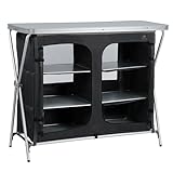 CampFeuer Campingschrank faltbar | 110 cm x 47 cm x 90 cm | Campingküche mit 2 Reißverschluss Öffnungen | Camping Regal mit Aluminiumgestell, Campingschrank klappbar, Camping Küche, Camping Möbel