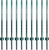 ARIFARO Zaunpfosten 122cm Robuste Metallpfosten, Packung mit 10, Kein Graben Garten U-Pfosten für Drahtzaun Stahlpfosten für Hof, Outdoor-Draht