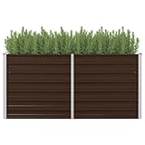 Kräuterhochbeet Pflanzkübel Garten Hochbeet Paletten Blumenkasten Hochbeet Braun 160 x 80 x 77 cm Verzinkter Stahl Geeignet für Außenbereiche, Terrassen, Balkone, Gemüsegärten