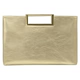 Milisente Damen Clutch Handtasche Schultertasche Elegant Abendtasche mit Handle Crossbodytasche Für Hochzeit Gold