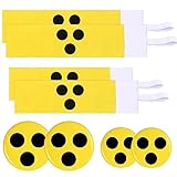 BORDEAG Blindenabzeichen Armbinde Set, 4 Stück Blindenabzeichen, 4 Stück Blindenbinden für Arm Blindenarmbinde, Blindenplakette für Blinde Sehbehinderte Hilfe Geschenk