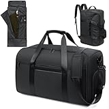 GARPROVM Reisetasche Anzugtasche, 4 in 1 Umwandelbar Kleidertaschen mit Schuhfach Abnehmbar Anzugsack Faltbar Handgepäck Rucksack, Wasserdicht Wochenende Kleidersack Tasche für Damen und Herren