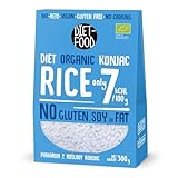 DIET-FOOD Bio Shirataki Konjak Sofort Reis Wenig Kohlenhydrate Wenig Kalorien Vegane Lebensmittel Fettfrei Sojafrei Glutenfrei Keto Freundlich Abnehmen Nudeln Reis 300 Gramm