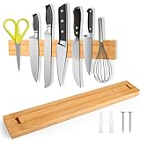 TNOMSNO Magnetleiste Messer, 40cm Messer Magnetleiste für Küchenutensilien Oder Werkzeugen, Magnetleiste Selbstklebend Kann Ohne Bohren Installiert Werden