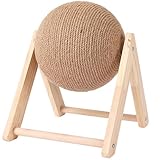 AOpghY Katze Kratzkugel mit Stabiler Ständer natürlicher Sisal Cat Croboker Kratzer-resistenter Katzenkratzer Spielzeug Interaktive Holzkratzer Katzenspielzeug, kleine Haustierwaren