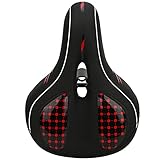 Fahrradsattel für große Hintern, weiches Silikon-Fahrradkissen mit doppelter Federaufhängung, hohles, atmungsaktives Design für Mountainbike und Rennrad für mehr Komfort (Großer Sattel mit Mittelloch