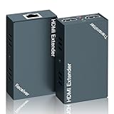 HDMI-Extender, HDMI-Over-Ethernet-Extender über Cat5E/6/Cat7-Kabel, bis zu 60 m, 1080p @ 60 Hz, Full HD, unterstützt lokale Loop-Out, POE, EDID, Sender und Empfänger im Lieferumfang enthalten