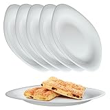 KADAX weiße Dessertteller, Spülmaschinengeeignetes Teller-Set, Kuchenteller aus verstärkten Glas, moderne Frühstücksteller, Speiseteller für Kuchen (Weiß / 6 Stück)