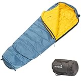 Skandika Schlafsack Gjora Junior | Mumienschlafsack für Kinder, 3-4 Jahreszeiten, Nylon-Ripstop, kompakt, mitwachsend, Packsack| Outdoor und Indoor Kinderschlafsack, Camping, Wandern