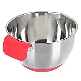 HOLIDYOYO 1Pc Egg Beater Mixing Unzerbrechliche Salatschüssel Küche Edelstahlbehälter Vielseitige Reisschüssel Aufbewahrungsschüssel Restaurant Supply Salatbecken Küchenschüssel Silica Gel