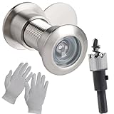 Türspion, 16mm, Spio, Verstellbare Länge, mit Weitwinkel 200 Grad und vernickelter Kappe, für 35-60mm Dicke Türen
