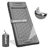 Ciskotu Isomatte Selbstaufblasend, 12CM Verdicktes Luftmatratze Camping mit Fußpumpe, Outdoor Isomatte Camping Ultraleicht Kleines Packmaß Camping Schlafmatte Matratze für Hikenture, Trekking(Grau)