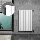 WITEN&NOCK POSTA Designheizkörper Austauschheizkörper Flach Paneelheizkörper mit Seitenanschluss Nabenabstand 900 mm inkl. Montageset Weiß