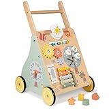 Baby Lauflernwagen Holz, Lauflernhilfe zum Holz, Montessori Spielzeug Multifunktion, Holzspielzeug Kleinkinder, Baby Walker Spielzeug für Kinder, Geschenk für Jungen und Mädchen (Klassischer)