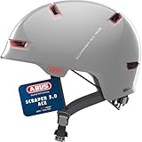 ABUS Stadthelm Scraper 3.0 ACE - Robuster Fahrradhelm für den Stadtverkehr - für Damen und Herren - Grau/Orange, Größe L