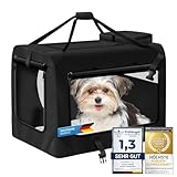 Hunde-Transportbox Tier Hundebox Transporttasche faltbar Hundetasche Haustier-Transport Atmungsaktiv & Wasserabweisend für Hunde & Katzen (S - 49x34x34 cm)