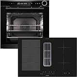 Oranier Dampf Einbau-Backofen Set EBD830 autark - 14 Funktionen & Flexx-Induktion 80 cm mit Kochfeldabzug KFA490-4 Kochzonen & Slider-Steuerung