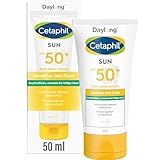 CETAPHIL SUN Sensitive Gel-Fluid SPF 50+, 50ml, Sonnenschutz für empfindliche bis fettige, zu Sonnenallergie neigende Haut, Hochwirksame Sonnencreme für das Gesicht, Frei von Parfüm und Emulgatoren