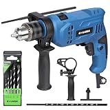 G LAXIA Schlagbohrmaschine 550W, 3000 U/min, 360 ° drehbarer Griff, verstellbares Bohrfutter von 13 mm, Tiefenmesser, Bohrhammer funktioniert 2-in-1, leistungsstarke Bohrmaschine, variable