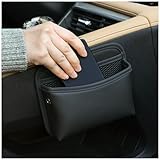 Qirc PU Leder Auto Seite Tasche Veranstalter, Universal Auto Tasche Tasche Handyhalter für Auto, Autositz Lücke Füller Lagerung Zubehör Veranstalter für Auto Tür, Konsole (Black)