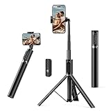 ATUMTEK Bluetooth 140CM Selfie-Stick Stativ Ausziehbares All-in-One-Telefonstativ aus Aluminium mit Kabelloser Fernbedienung um 360° Drehbar für iPhone 14/13 Mini/12 Pro/XS Max/X Samsung Smartphones