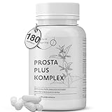 Prosta Plus Komplex - 180 Prostata Kapseln hochdosiert - einzigartige Formel aus Kürbiskern-, Sägepalmen-, Brennnesselwurzelextrakt mit Zink, Vitamin E & Selen - geprüfte Prostata Komplex Kapseln