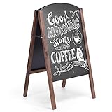 GOPLUS Kreidetafel Aufsteller, 60 x 45 cm Kundenstopper aus Holz, Werbetafel Kindertafel Standtafel Werbeaufsteller Schreibtafel Maltafel